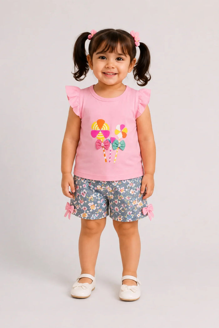 Girls Pink Candy Print Play Set