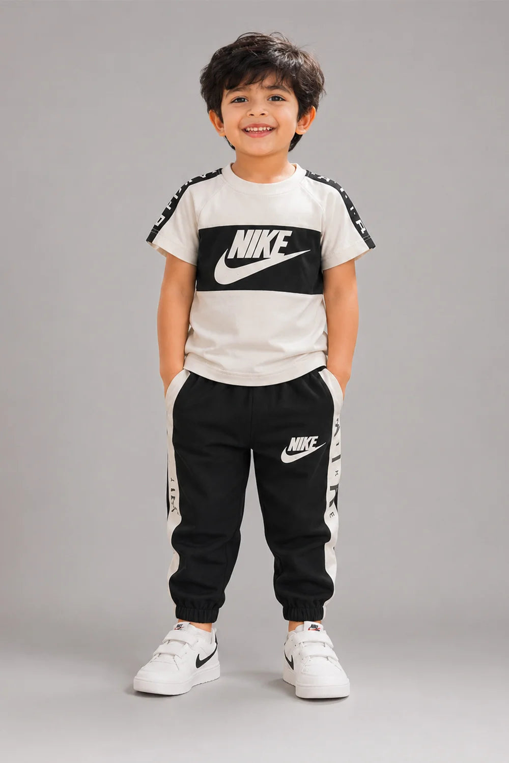 Nike Boys Black & White Co-Ord Set