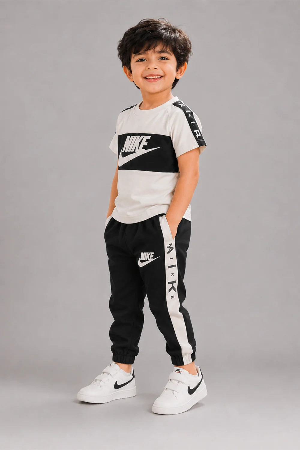 Nike Boys Black & White Co-Ord Set