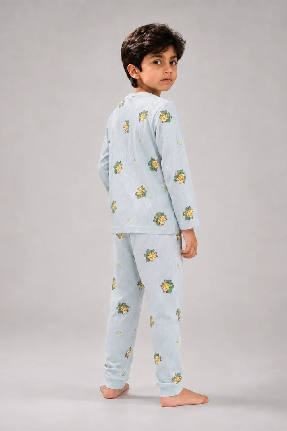 Kids Light Blue Cotton Night Suit