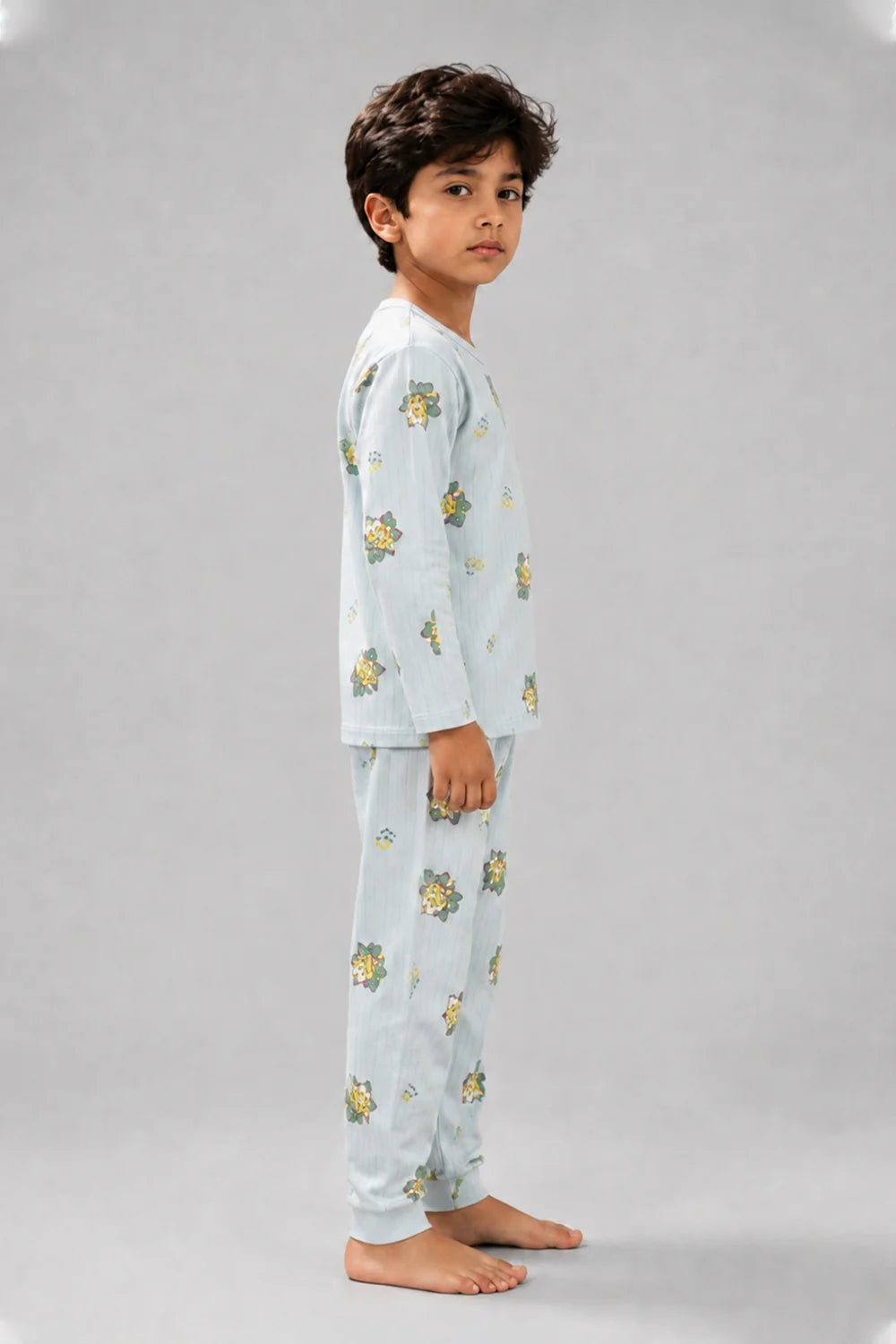Kids Light Blue Cotton Night Suit
