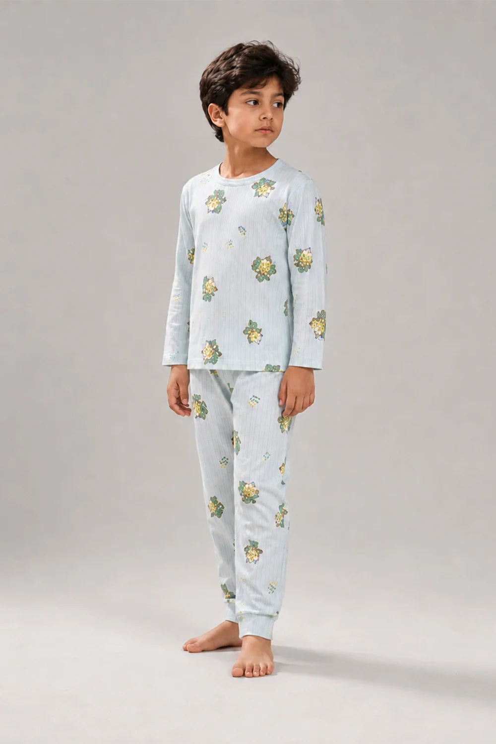 Kids Light Blue Cotton Night Suit