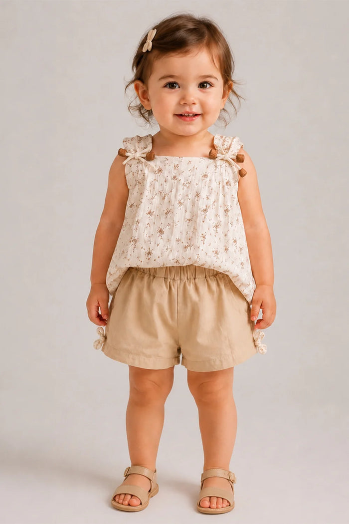 Girls Olive Green Floral Co-Ord Set