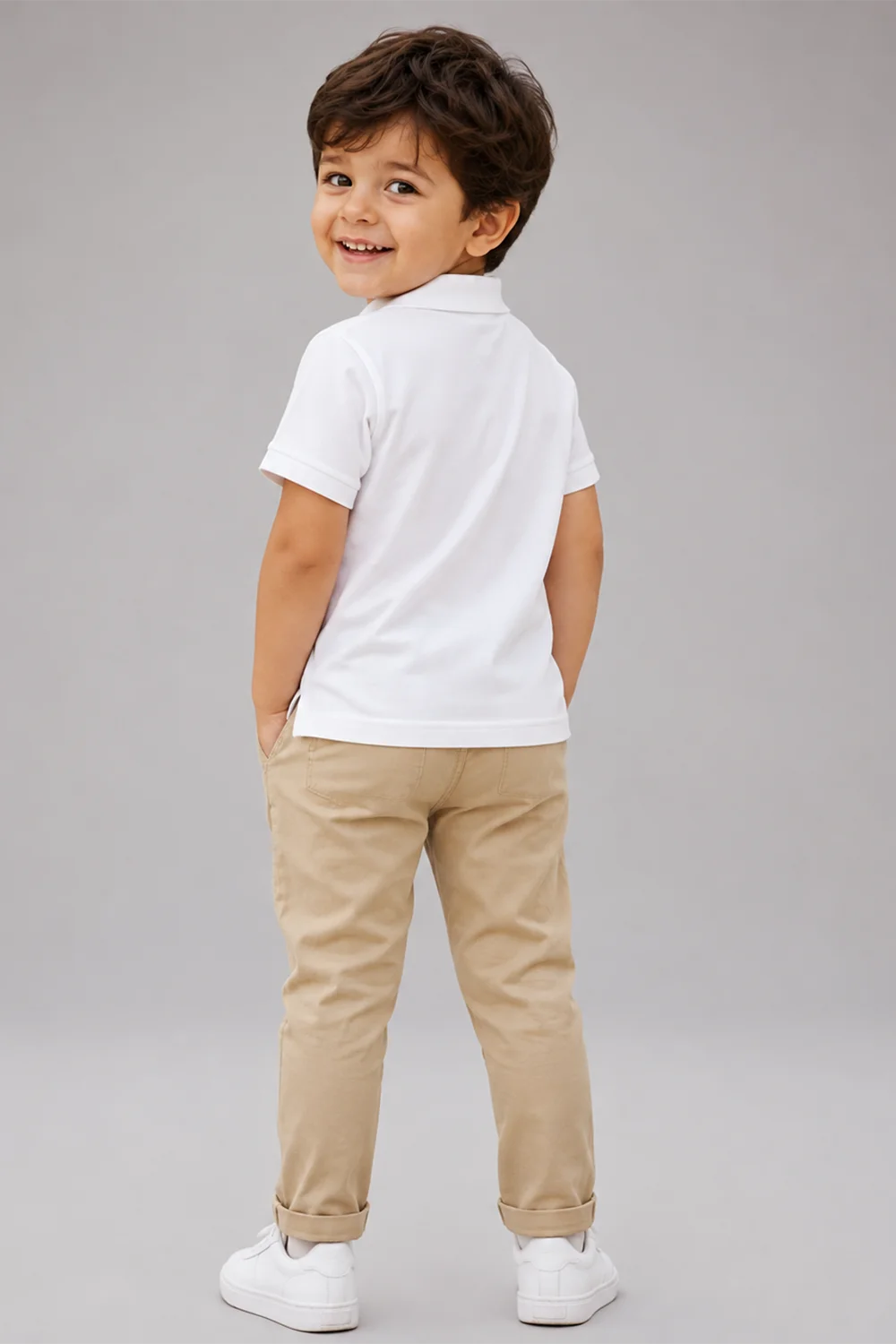 Armani Jeans Kids White Polo T-Shirt