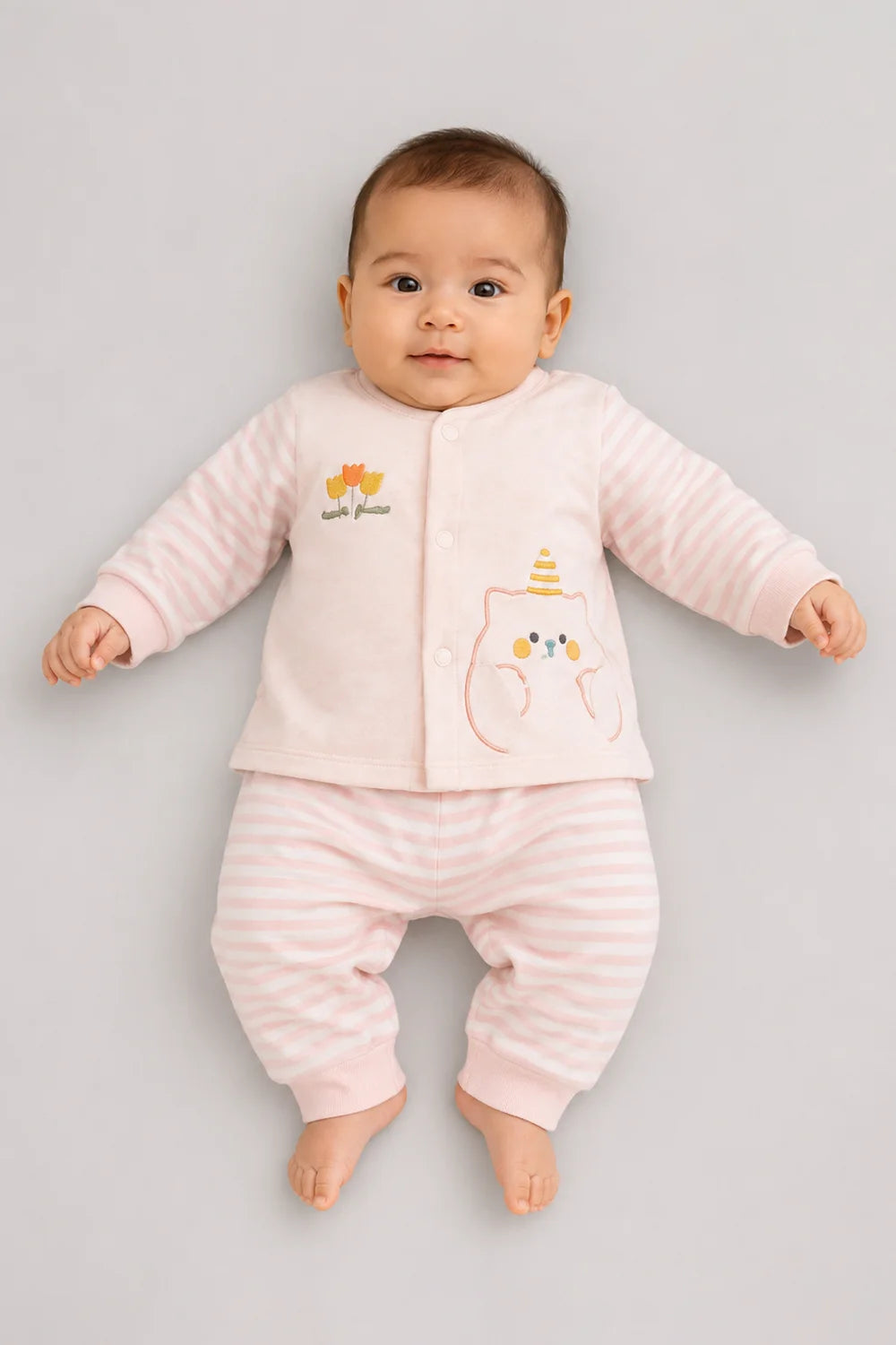 Baby Cat Print Cotton Night Suit