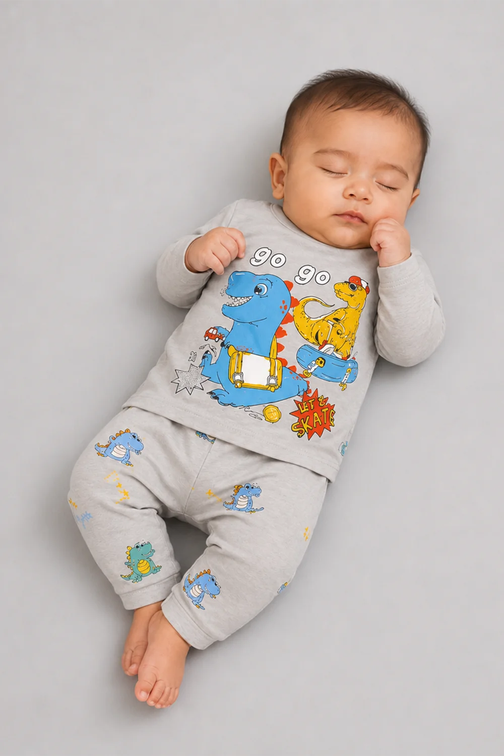 Boys Dino Print Cotton 2-Piece Set