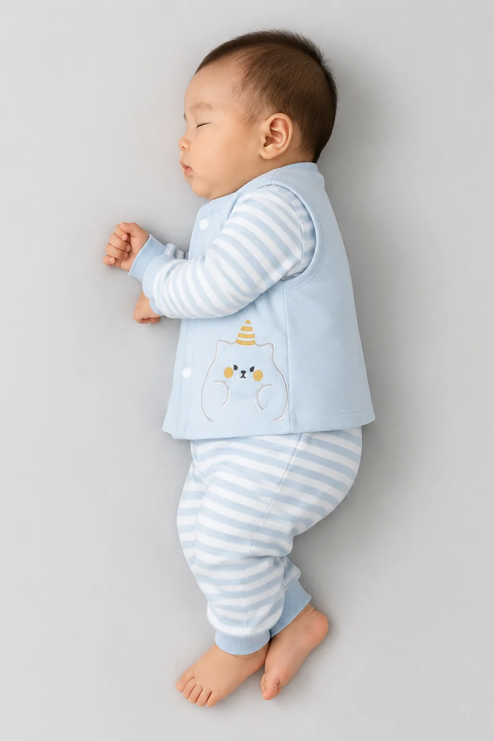 Baby Cat Print Cotton Night Suit