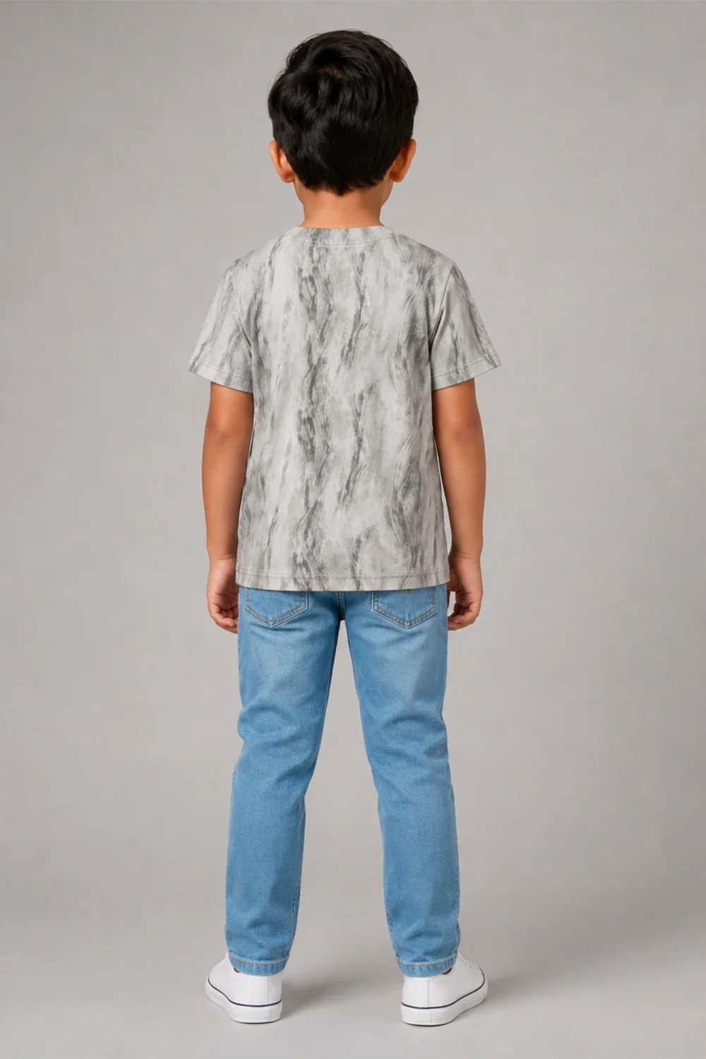Boys Marble Grey Graphic T-Shirt