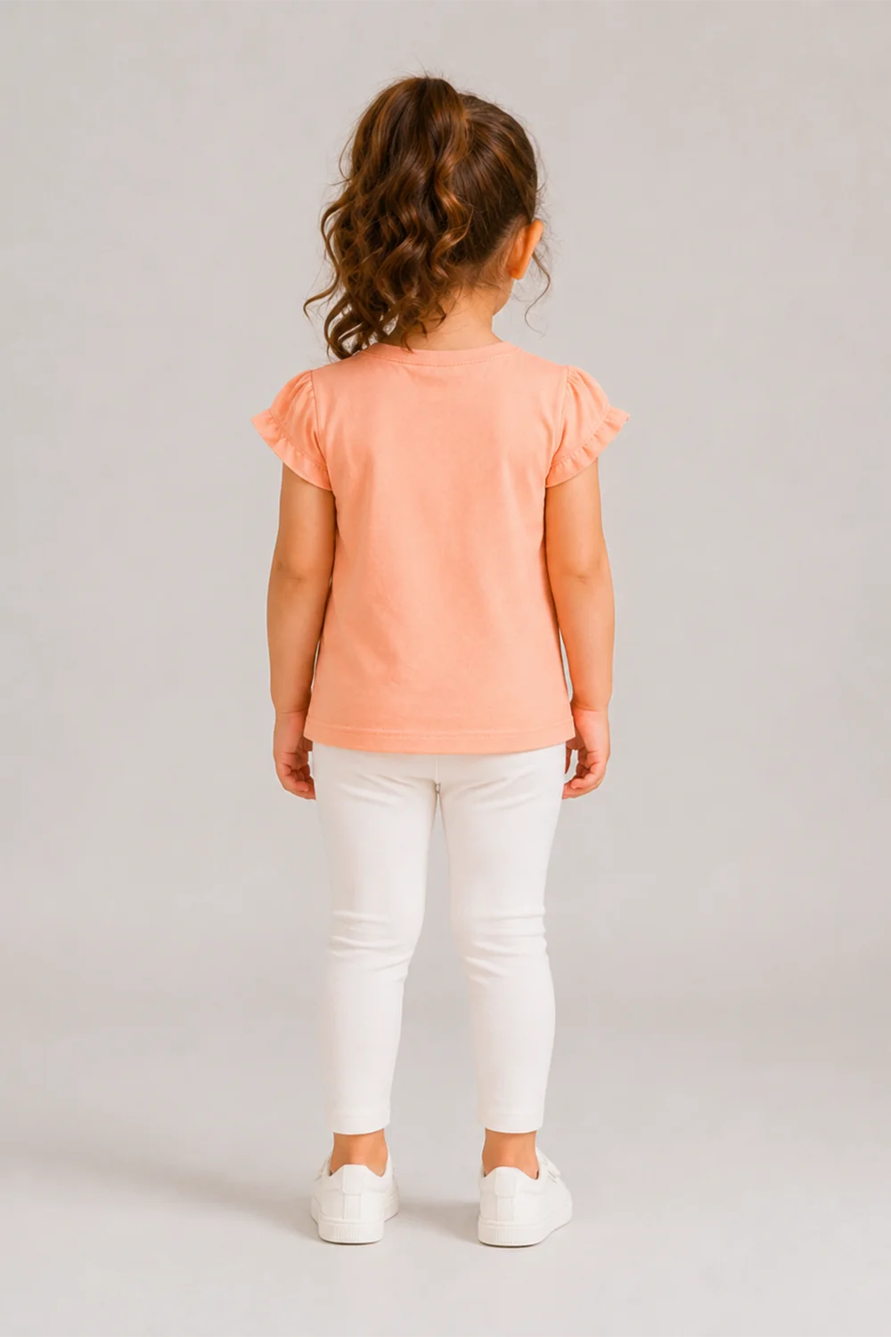 Girls Bunny Print Ruffle Tee
