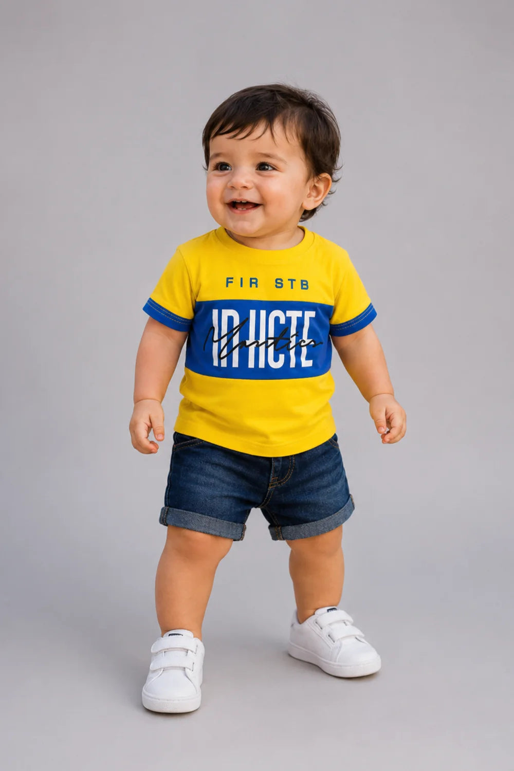 Boys Yellow & Blue Graphic T-Shirt Set